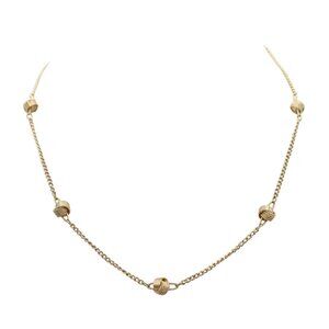 Vintage AVON Gold Tone Love Knots Station Necklace Dainty Choker Classic Preppy